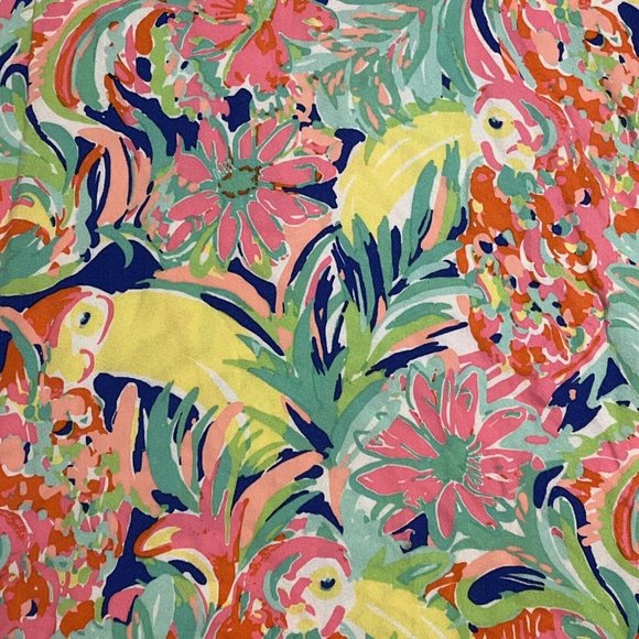 Lilly Pulitzer Harlow Tunic Dress SZ Small Casa Banana Tropical Floral Rayon - Picture 4 of 11